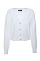 Knitted V-neck cardigan with rhinestones