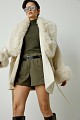 Shortline coat with faux fur