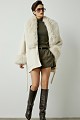Shortline coat with faux fur
