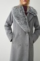Longline coat with furry collar