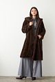 Longline faux fur hooded coat
