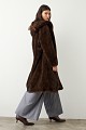 Longline faux fur hooded coat