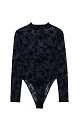 Semi sheer body with long sleeves