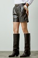 Leather look shorts with buckle