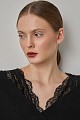 Wrap sweater with lace