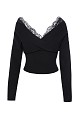 Wrap sweater with lace