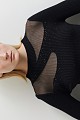 Rib sweater with sheer