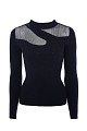 Rib sweater with sheer