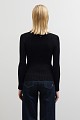 Rib sweater with sheer