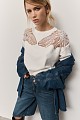 Sweater with motive and beads