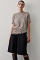 Leopard knitted shortsleeve blouse
