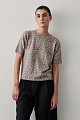 Leopard knitted shortsleeve blouse