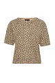 Leopard knitted shortsleeve blouse