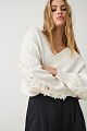 Wrap sweater with beads