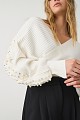 Wrap sweater with beads