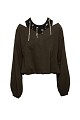 Sweater V-neck with rhinestones