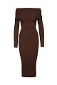 Midi rib off shoulders dress