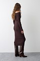 Midi rib off shoulders dress