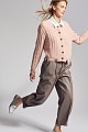 Leather look pants with elastic band