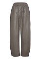 Leather look pants with elastic band