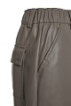 Leather look pants with elastic band