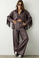 Leather look flared pants