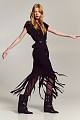 Maxi knit skirt with fringes