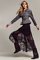 Maxi skirt with tulle and lace