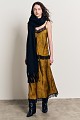 Maxi satin skirt with lace