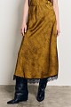 Maxi satin skirt with lace