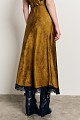 Maxi satin skirt with lace