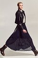 Maxi pleated skirt with stripe
