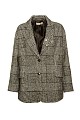 Plaid blazer with pin
