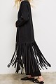Knit cardigan with fringes