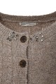 Knitted cardigan with decorative stones