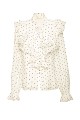 Polka dot shirt with ruffles