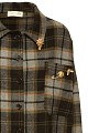 Plaid fringed shirt with pins