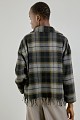 Plaid fringed shirt with pins