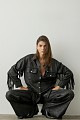 Leather look fringed shirt