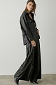 Leather look fringed shirt