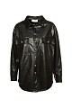 Leather look fringed shirt
