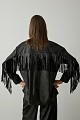 Leather look fringed shirt