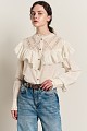 Embroidered shirt with ruffles