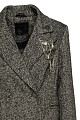 Longline herringbone coat with pin