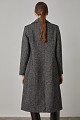 Longline herringbone coat with pin