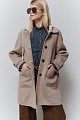 Coat with knitted hood