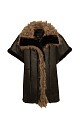 Leather look vest with fur