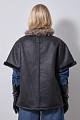 Leather look vest with fur