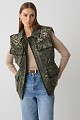 Denim αμάνικο τζάκετ με κέντημα