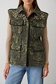 Denim αμάνικο τζάκετ με κέντημα